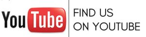 youtube logo with text: Find us on youtube